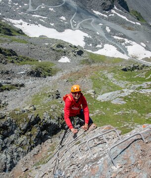 Kletterer in Verbier von oben