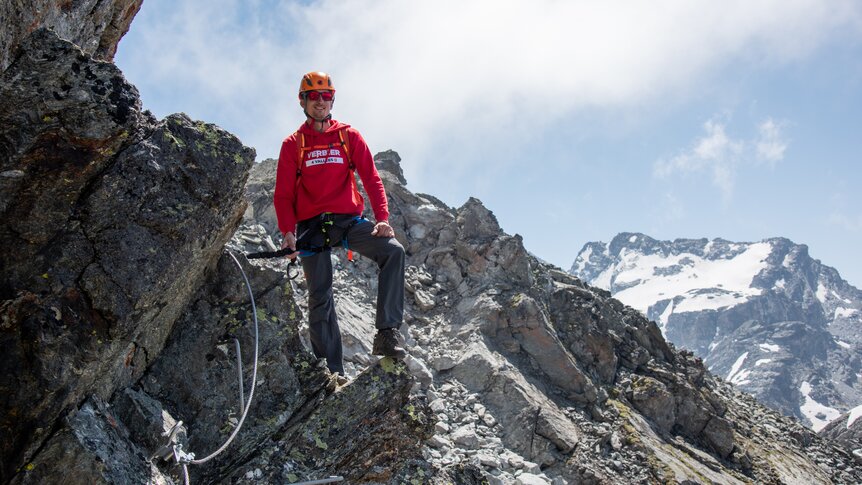 Climber in Les Gentianes