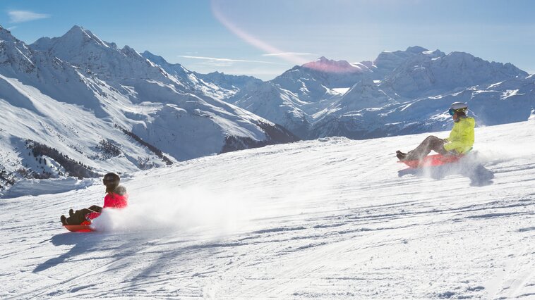 Schlittenbahn, La Tzoumaz, Schweiz